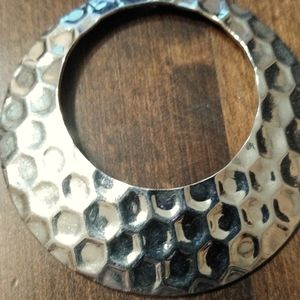 Large silver plated hook loop earrings